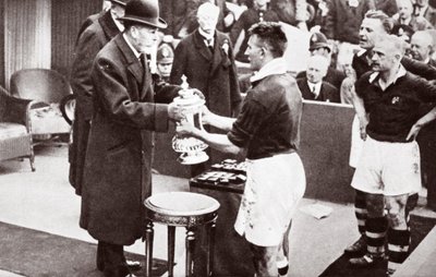 King George Awarding the FA Cup by English Photographer